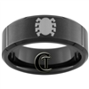 8mm Black Beveled Tungsten Carbide Spiderman Design