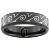 8mm Black Beveled Tungsten Carbide Celtic Design