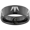 8mm Black Beveled Tungsten Carbide Kingdom Hearts Crowns Design