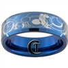 8mm Blue Beveled Tungsten Carbide Doctor Who Design