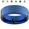 8mm Blue Beveled Tungsten New Avengers Design