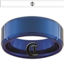 8mm Blue Beveled Tungsten Carbide Nurse Caduceus Design