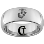 8mm Dome Tungsten Carbide Marines Eagle Globe and Anchor Ring Design.