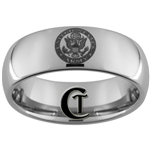 8mm Dome Tungsten Carbide Army Crest Design Ring.