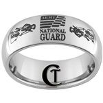 8mm Dome Tungsten Carbide Army National Guard Design Ring.