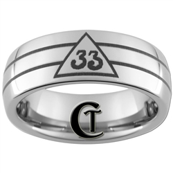 8mm Dome Tungsten Carbide Masonic Design