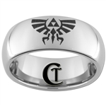 8mm Dome Tungsten Carbide Zelda Design