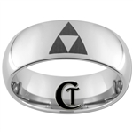 8mm Dome Tungsten Carbide Legend of Zelda Triforce Design
