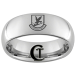 8mm Dome Tungsten Carbide Air Force Security Defensor Fortis Design Ring.