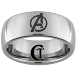 8mm Dome Tungsten Carbide Avengers Design