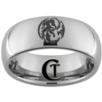 8mm Dome Tungsten Carbide Dragon Yin Yang Design Ring.