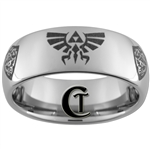 8mm Dome Tungsten Carbide Zelda Hyrule Shield Design