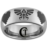 8mm Dome Tungsten Carbide Zelda Design