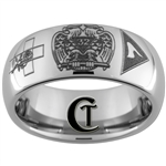 8mm Dome Tungsten Carbide Masonic Design