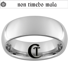 8mm Dome Tungsten Carbide Supernatural Design With Custom Text