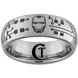 8mm Dome Tungsten Iron Man/Decepticon Ring