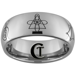 8mm Tungsten Carbide Reiki Master Chakra Design Ring.