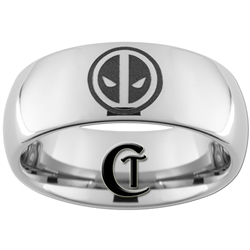 8mm Dome Tungsten Carbide Deadpool Ring Design