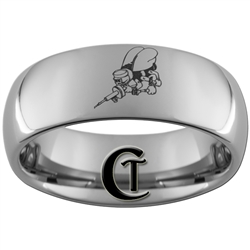 8mm Dome Tungsten Carbide Navy Seabees Design Ring.