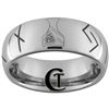 8mm Tungsten Carbide Dome Runes Design Ring