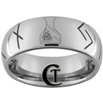 8mm Tungsten Carbide Dome Runes Design Ring