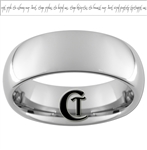 8mm Dome Tungsten Carbide Elvish Love Poem Design Ring.