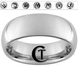 8mm Dome Tungsten Carbide Power Rangers RIng Design