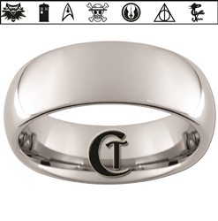 8mm Dome Tungsten Carbide Custom Design Ring.