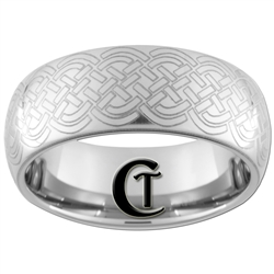 8mm Dome Tungsten Carbide Lasered Celtic Ring Design