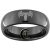 8mm Black Dome Tungsten Carbide Spiderman Design