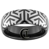 8mm Black Dome Tungsten Carbide Egyptian Pattern Design