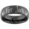 8mm Black Dome Tungsten Carbide Jack Heart Sally- Her Jack Design