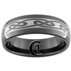 8mm Black Dome Tungsten Carbide Celtic Design