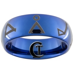 8mm Blue Dome Tungsten Carbide Stargate Design