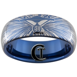 8mm Blue Dome Tungsten Carbide 50th Star Trek Design