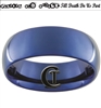 8mm Blue Dome Gallifreyan Design Ring.