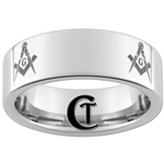 8mm Pipe Tungsten Carbide Masonic Design