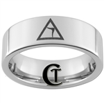 8mm Pipe Tungsten Carbide Masonic Design