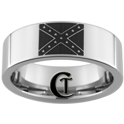 8mm Pipe Tungsten Carbide Confederate Flag Design