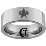 8mm Pipe Tungsten Carbide Star Trek Design