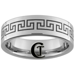8mm Pipe Tungsten Carbide Greek Key Design