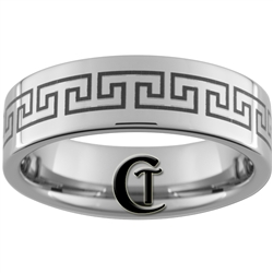 8mm Pipe Tungsten Carbide Greek Key Design