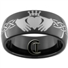 9mm Black Dome Tungsten Carbide Claddagh Celtic Ring Design