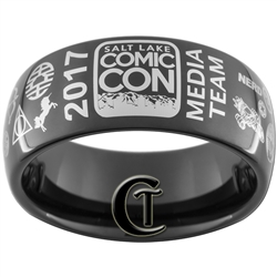 9mm Black DomeTungsten Carbide 2017 Salt Lake Comic Con Media Team Ring