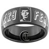 9mm Black Dome Tungsten Carbide Star Trek Design