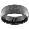 9mm Black Dome Tungsten Carbide Laser LOTR Love Poem Design