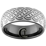 9mm Black Dome Tungsten Carbide Celtic Design