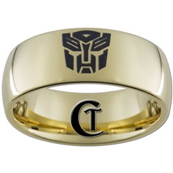 9mm Gold Dome Tungsten Carbide Transformers Autobot Design