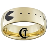 9mm Gold Dome Tungsten Carbide PAC-MAN Design