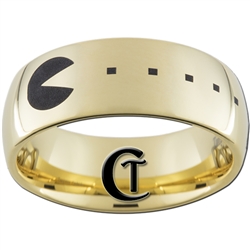 9mm Gold Dome Tungsten Carbide PAC-MAN Design